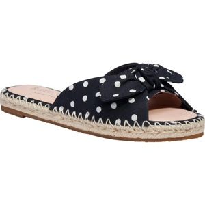 NIB Kate Spade Saltie Shore CANVAS POLKA DOTS Flat Espadrille Sandals NIB
